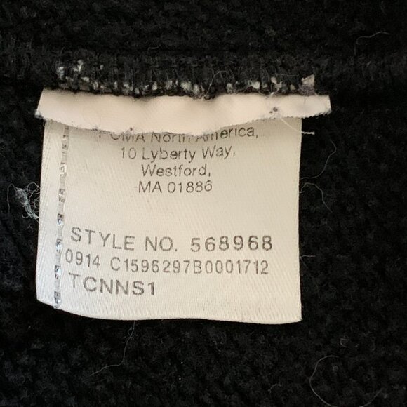 Puma Women's Hoodie Pouch Pocket 4-button Neck Sz M Black w/ Pink Puma Logo 62L - Picture 10 of 10